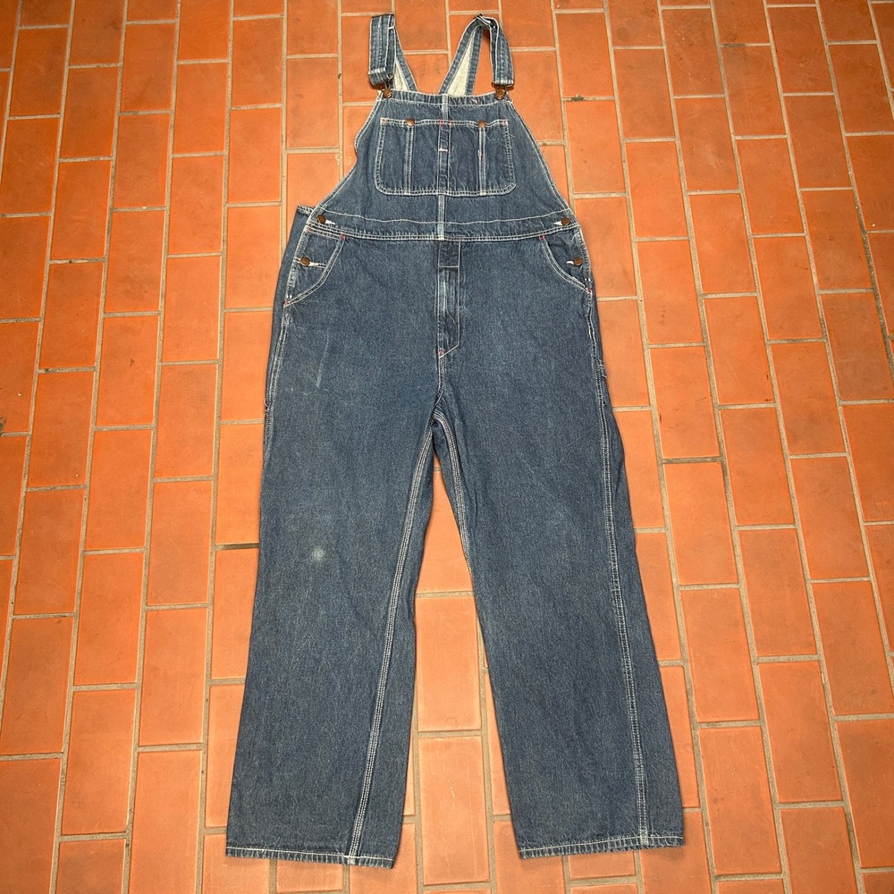 Big Mac Authentic Workwear Denim Overalls Blue Cotton Blend Mens Utility Y2k